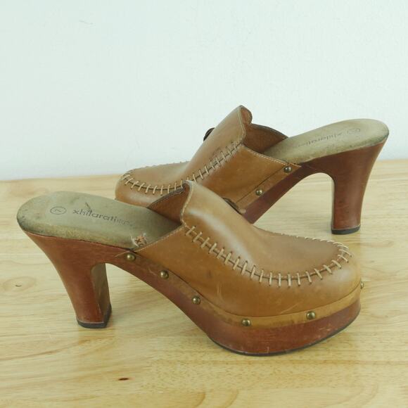Vintage Size 7 Y2K Clogs Chunky Heel Platform Mules Boho Xhilaration Chunky Stud - Picture 7 of 11
